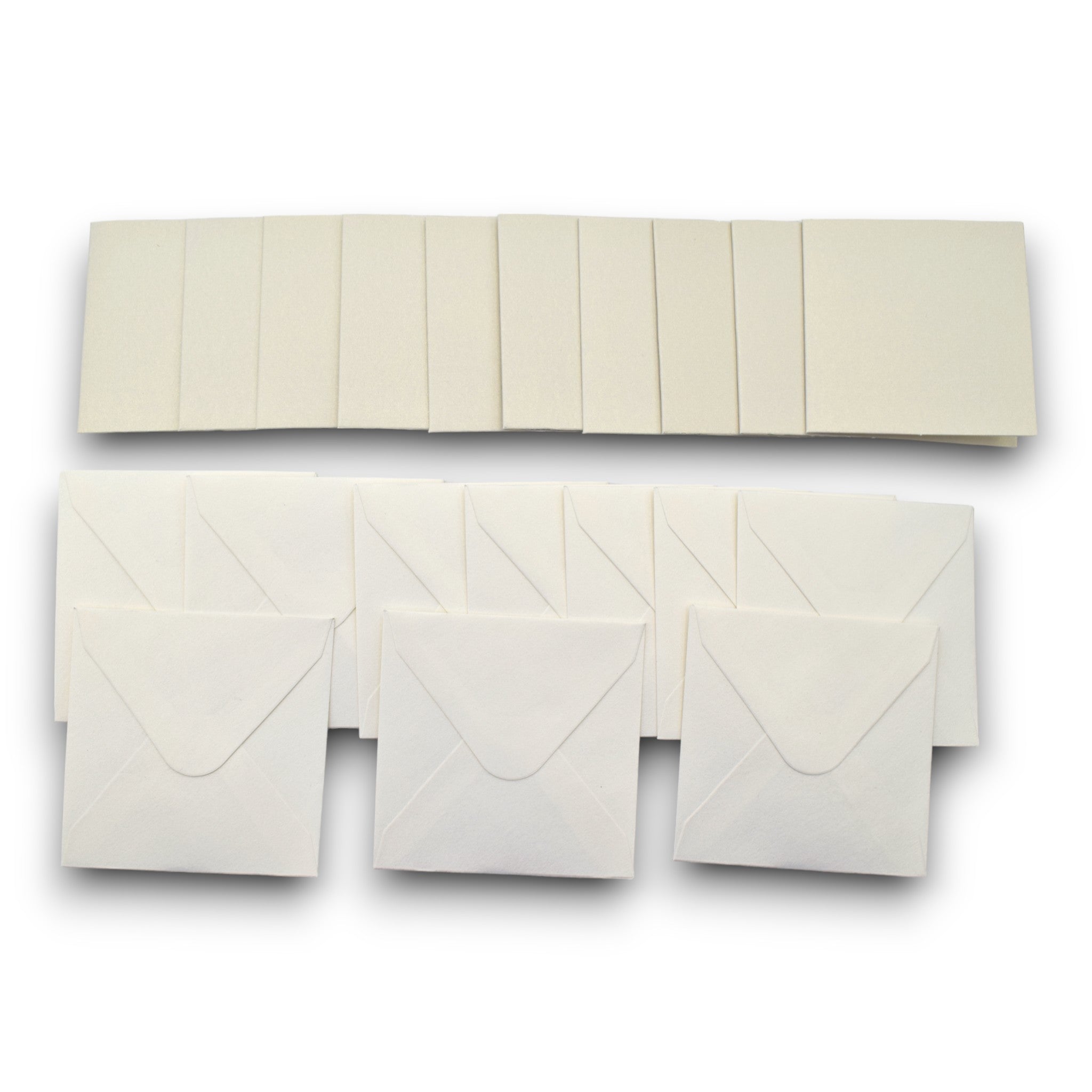 Mini 3" Cream Pearlescent Cards & Envelopes
